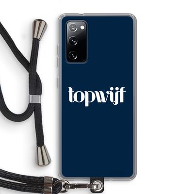 Topwijf Navy: Samsung Galaxy S20 FE / S20 FE 5G Transparant Hoesje met koord