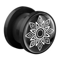 Tunnel met geometric Mandala Design Acryl Tunnels & Plugs - thumbnail