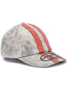 Diesel casquette en cuir à patch logo C-Olav - Gris