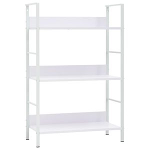 Boekenkast met 3 schappen 60x27,6x90,5 cm spaanplaat wit