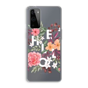 Hello in flowers: OnePlus 9 Pro Transparant Hoesje