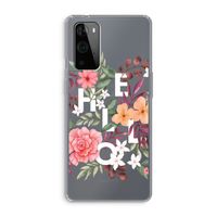 Hello in flowers: OnePlus 9 Pro Transparant Hoesje