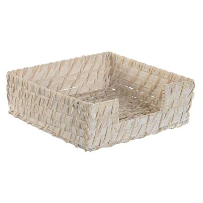 Servethouder Home ESPRIT Wit Natuurlijk Bamboe Rotan 18 x 18 x 6 cm