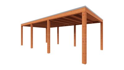 Trendhout Overkapping Palermo 730x370 cm- Plat dak- Hout- Trendhout