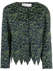 DESTREE veste en satin Wade à fleurs en jacquard - Bleu