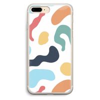 Memphis Shapes Blue: iPhone 7 Plus Transparant Hoesje