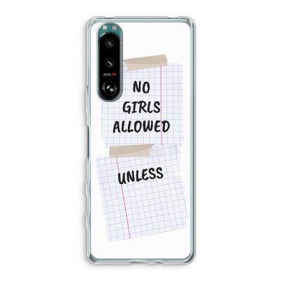 No Girls Allowed Unless: Sony Xperia 5 III Transparant Hoesje