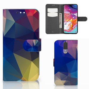 Samsung Galaxy A70 Book Case Polygon Dark