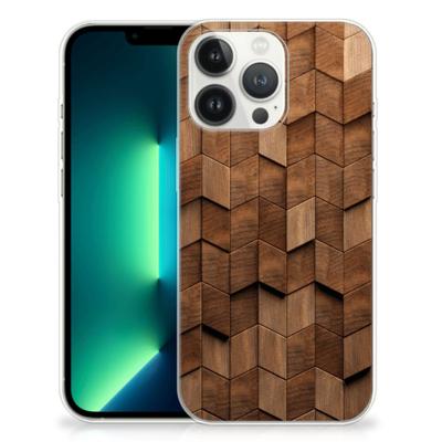 Bumper Hoesje voor iPhone 13 Pro Max Wooden Cubes Bumper Hoesje voor iPhone 13 Pro Max Wooden Cubes