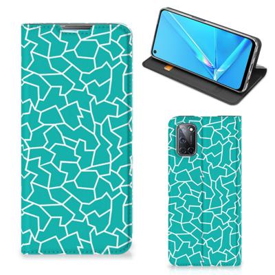 OPPO A52 | A72 | Bookcase | Cracks Blue