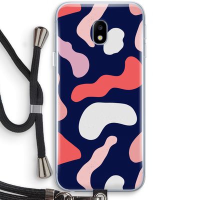 Memphis Shapes Pink: Samsung Galaxy J3 (2017) Transparant Hoesje met koord