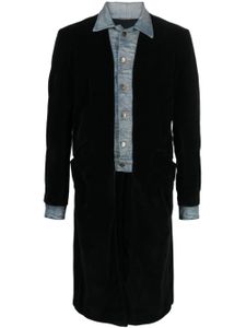 Greg Lauren manteau en coton à design superposé - Noir