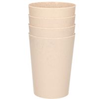 4x drinkbekers van afbreekbaar materiaal 500 ml in het eco-beige - thumbnail