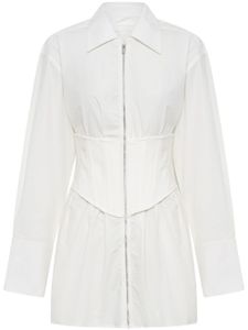 Dion Lee robe courte coton biologique à taille corset - Blanc