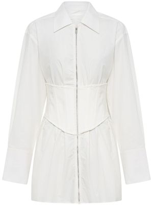 Dion Lee robe courte coton biologique à taille corset - Blanc