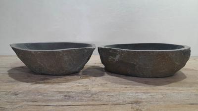 Aufsatzwaschbecken aus Flussstein Satz RL250309AB, 53x37x15 cm