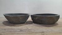 Aufsatzwaschbecken aus Flussstein Satz RL250309AB, 53x37x15 cm