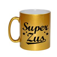 Super zus cadeau gouden mok / beker sterren 330 ml - thumbnail