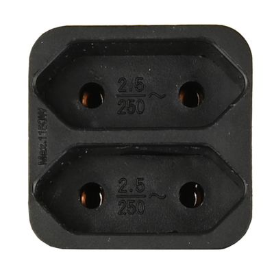 Stopcontact splitter - duo - zwart - voor 2 platte stekkers - verdeelstekkers