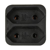 Stopcontact splitter - duo - zwart - voor 2 platte stekkers - verdeelstekkers   - - thumbnail