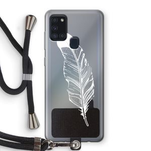 Pluim: Samsung Galaxy A21s Transparant Hoesje met koord