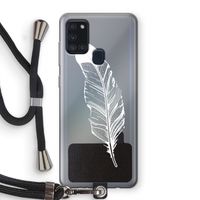 Pluim: Samsung Galaxy A21s Transparant Hoesje met koord