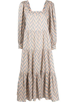 Ulla Johnson robe Georgina à chevrons - Tons neutres