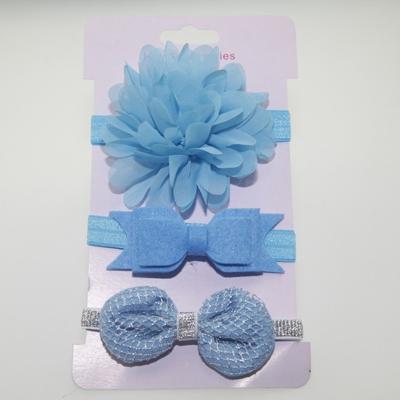 3 in 1Children Bow bloem hoofdband haar band haar ring Lees Tiara (blauw)