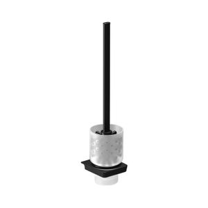 Toiletborstelhouder Sapho Zen Black Hangend 8.3x41.1 cm Zwart / Melkglas Sapho