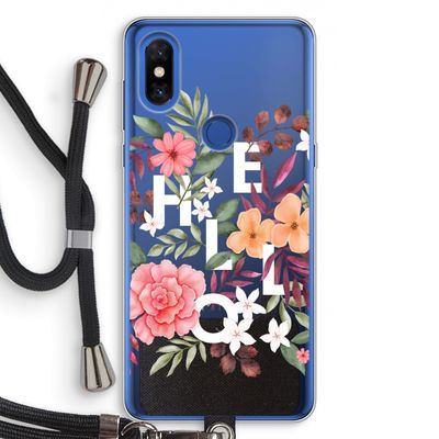 Hello in flowers: Xiaomi Mi Mix 3 Transparant Hoesje met koord