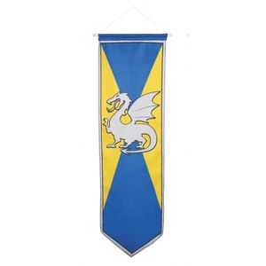 Ridder wapenschild op vlag blauw/geel   -