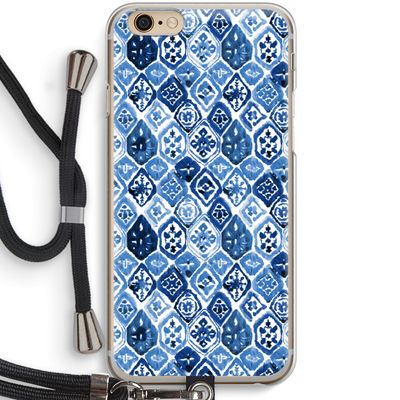 Blauw motief: iPhone 6 / 6S Transparant Hoesje met koord