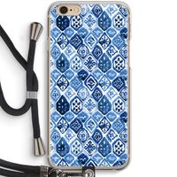 Blauw motief: iPhone 6 / 6S Transparant Hoesje met koord