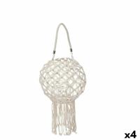 Kaarshouder Macramé Wit Katoen 26 x 66 x 26 cm (4 Stuks)