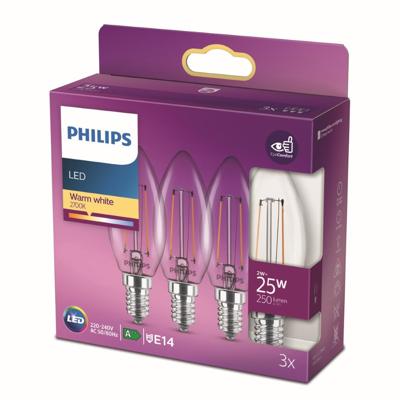 Philips 2W - E14 - 2700K - 250 lumen set van 3 - 929001238343