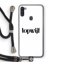 Topwijf Wit: Samsung Galaxy A11 Transparant Hoesje met koord
