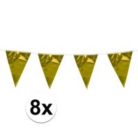 8x stuks Vlaggenlijn metallic goud 10 meter - thumbnail