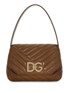 Dolce & Gabbana sac en cuir à boucle logo - Marron