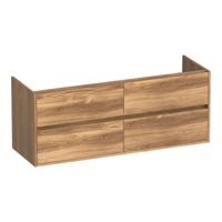 Brauer Adore - Onderkast - 140 cm - met 4 Softclose Lades Greeploos en 2 Sifon Uitsparingen - Honey