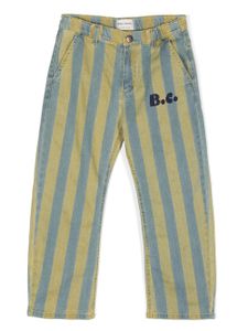 Bobo Choses pantalon en coton à rayures - Bleu