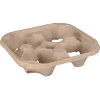 Depa Draagtray | 4 bekers | 217x217x48mm | papierpulp | bruin | 200 stuks