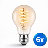 Zigbee e27 spiraal filament lamp dual white a60 amberkleurig - voordeelset van 6
