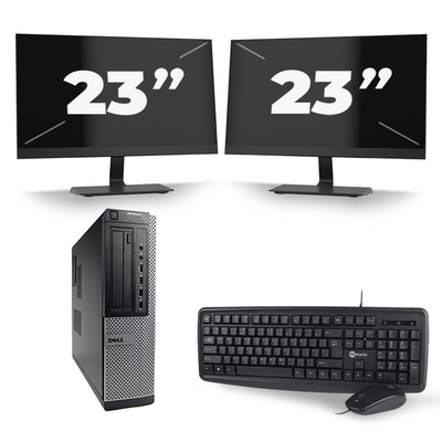 Dell Optiplex 7010 Desktop - Intel Core i3-3e Generatie - 8GB RAM - 256GB SSD - Windows 10 + 2x 23 inch Monitor