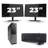 Dell Optiplex 7010 Desktop - Intel Core i3-3e Generatie - 8GB RAM - 128GB SSD - Windows 10 + 2x 23 inch Monitor