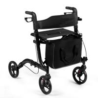 rollator aluminium reisrollator opvouwbare lichtgewicht rollator in hoogte verstelbaar zwart