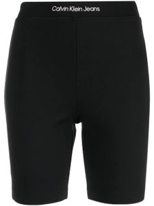 Calvin Klein Jeans short stretch à taille à logo - Noir