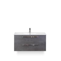Seville Badmeubelset 100 cm - Beton Antraciet - Keramische Wastafel Wit Enjoy