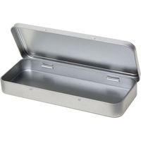 Metalen etui pennendoosje 8 x 18 cm van aluminium   -