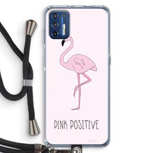 Pink positive: Motorola Moto G9 Plus Transparant Hoesje met koord