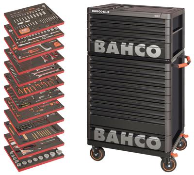 Bahco Gereedschapswagen 26" E77 met 9 lades | topkast met 4 lades | zwart | voor algemeen gebruik | inclusief 12 gevulde lades - 560-delig - XLARGE